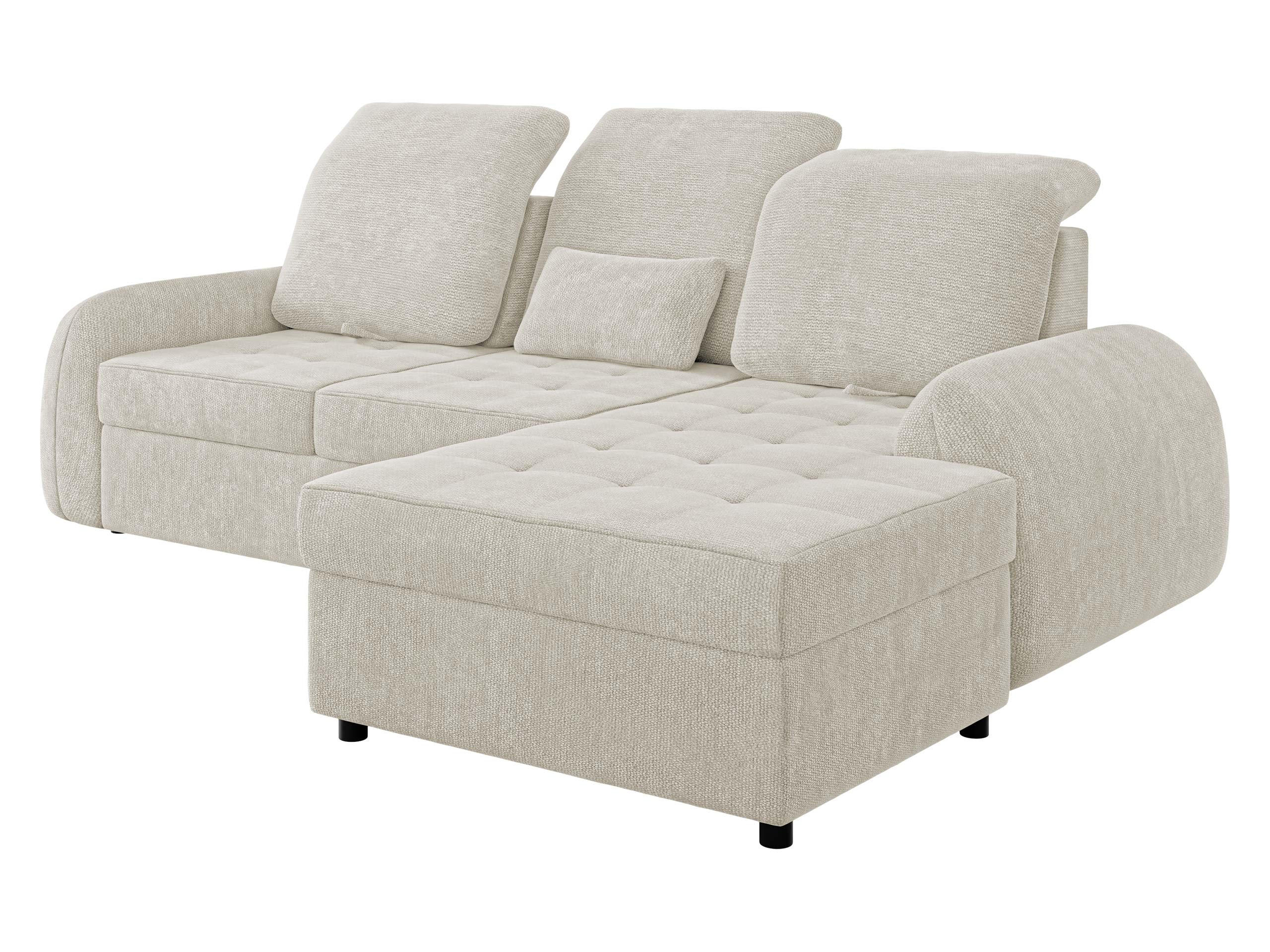 ECKSCHLAFSOFA Soreno, Seite: Rechts - Creme/Schwarz, Holz/Kunststoff (176/255cm) - MIRJAN24