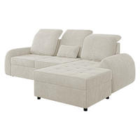 ECKSCHLAFSOFA Soreno, Seite: Rechts - Creme/Schwarz, Holz/Kunststoff (176/255cm) - MIRJAN24