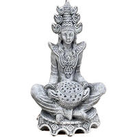 STEINFIGUR indische Göttin Sarasvati frostfest Steinguss massiv - Grau, Stein (12/28/12cm) - stoneandstyle