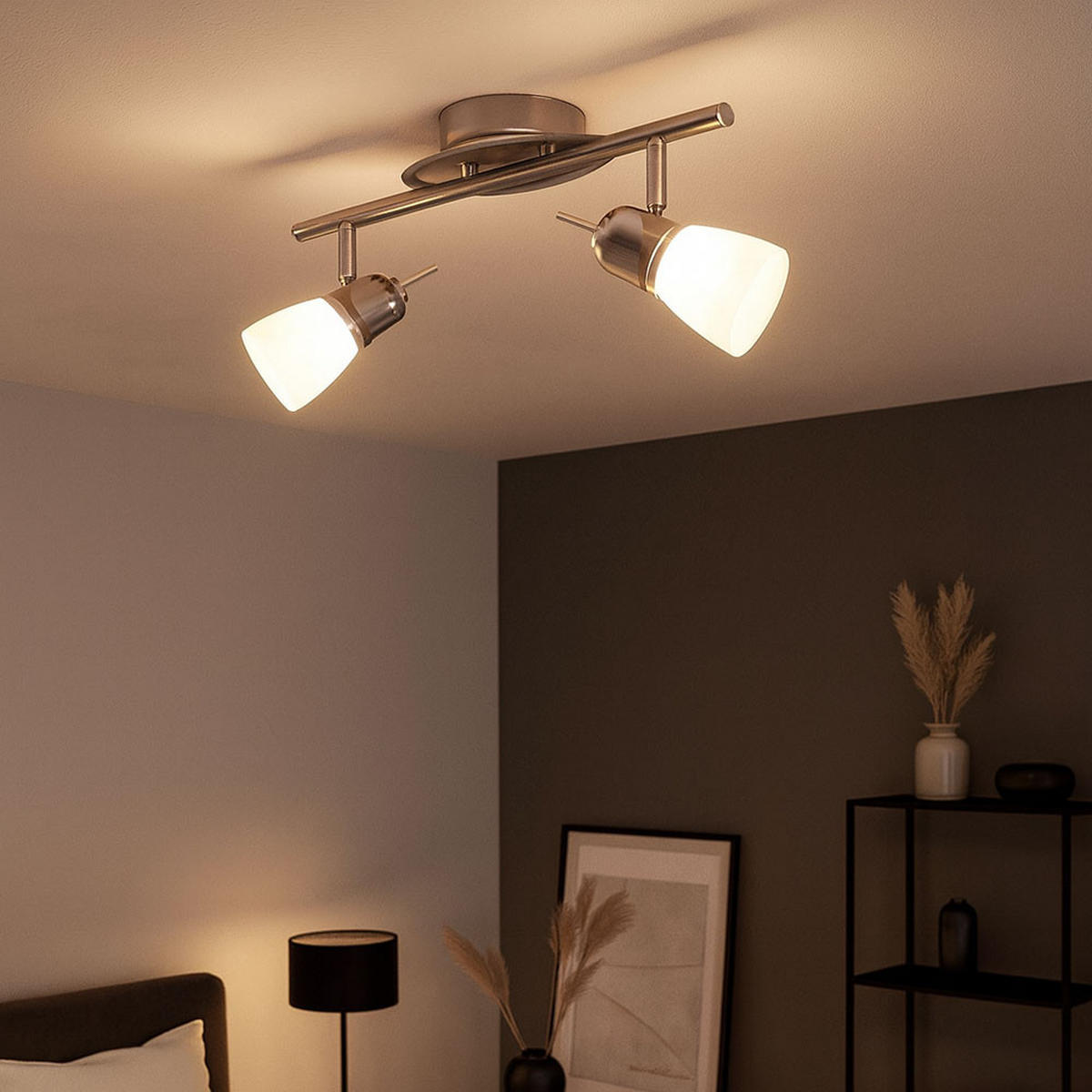 DECKENLEUCHTE Stahl Chrom Silber - Silberfarben, Glas (41/16/16cm) - Esto