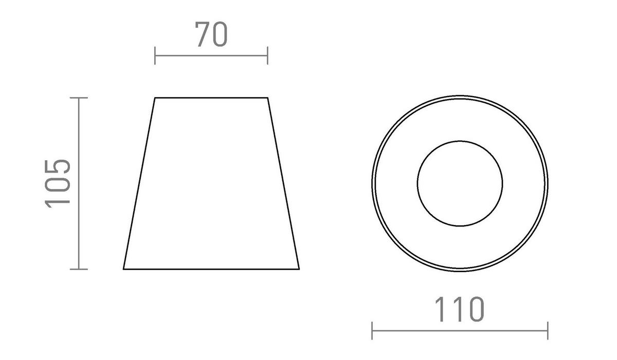 DECKENLEUCHTE VOLCA Beton 5 W - Dunkelgrau, Stein (105/105/11cm) - Rendl
