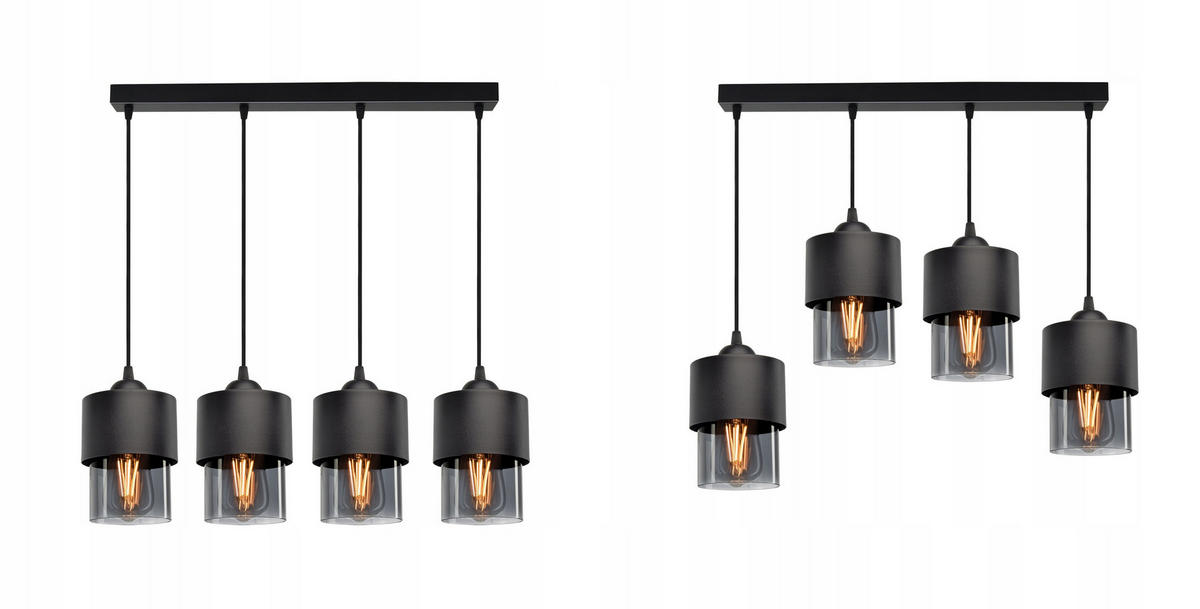 PENDELLEUCHTE Hege - Transparent/Anthrazit, Glas/Metall (12/65/80cm) - kiki design