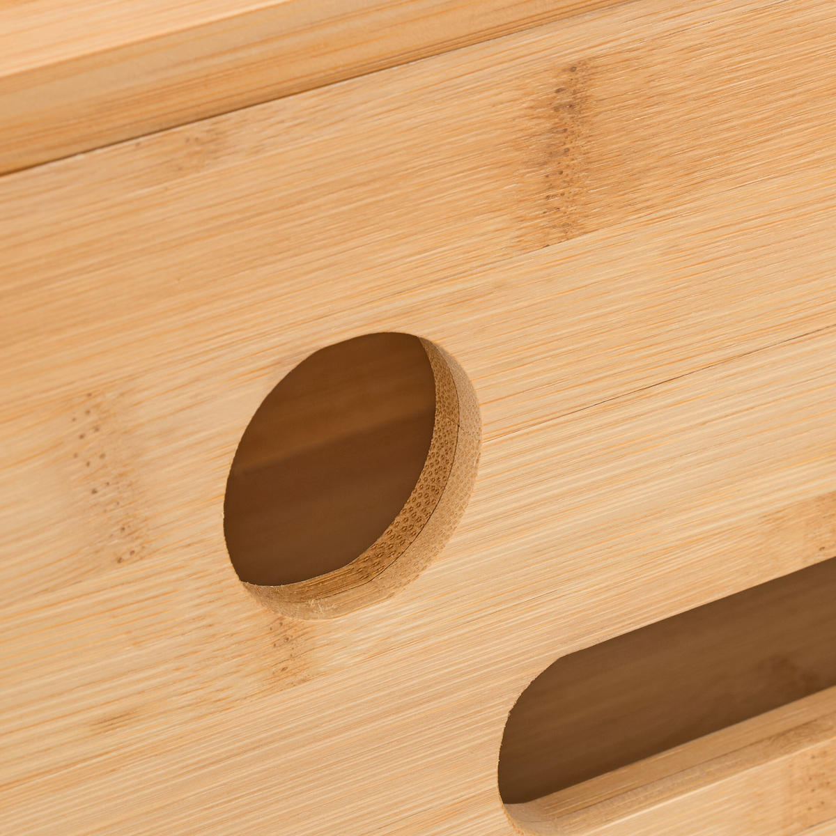KABELBOX Natur Bambus 15,5x42x16 cm - Hellbraun, Holz (16/42/15.5cm) - Relaxdays