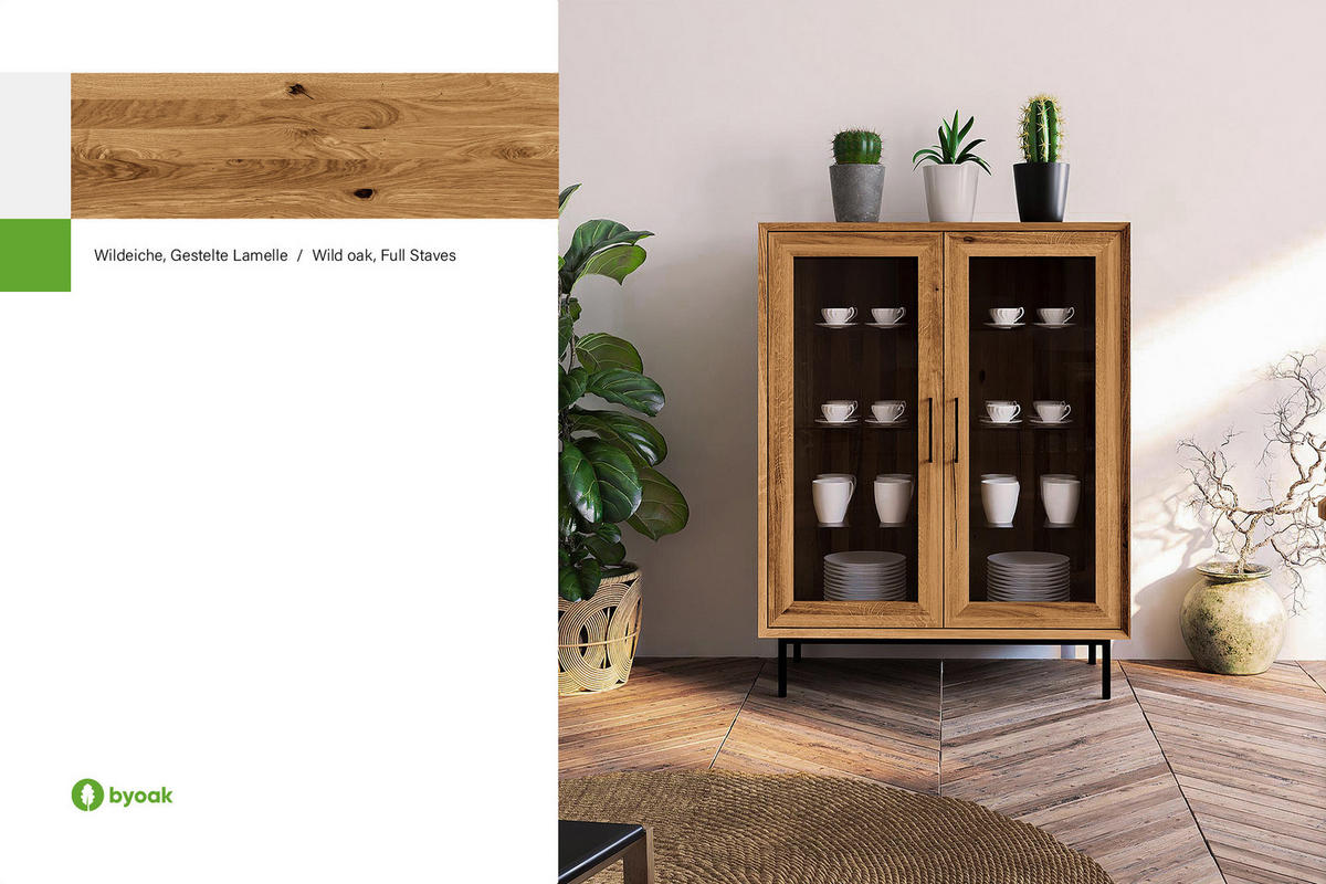 SIDEBOARD LEON Wildeiche - Wildeiche, Holz (97/125/45cm) - byoak