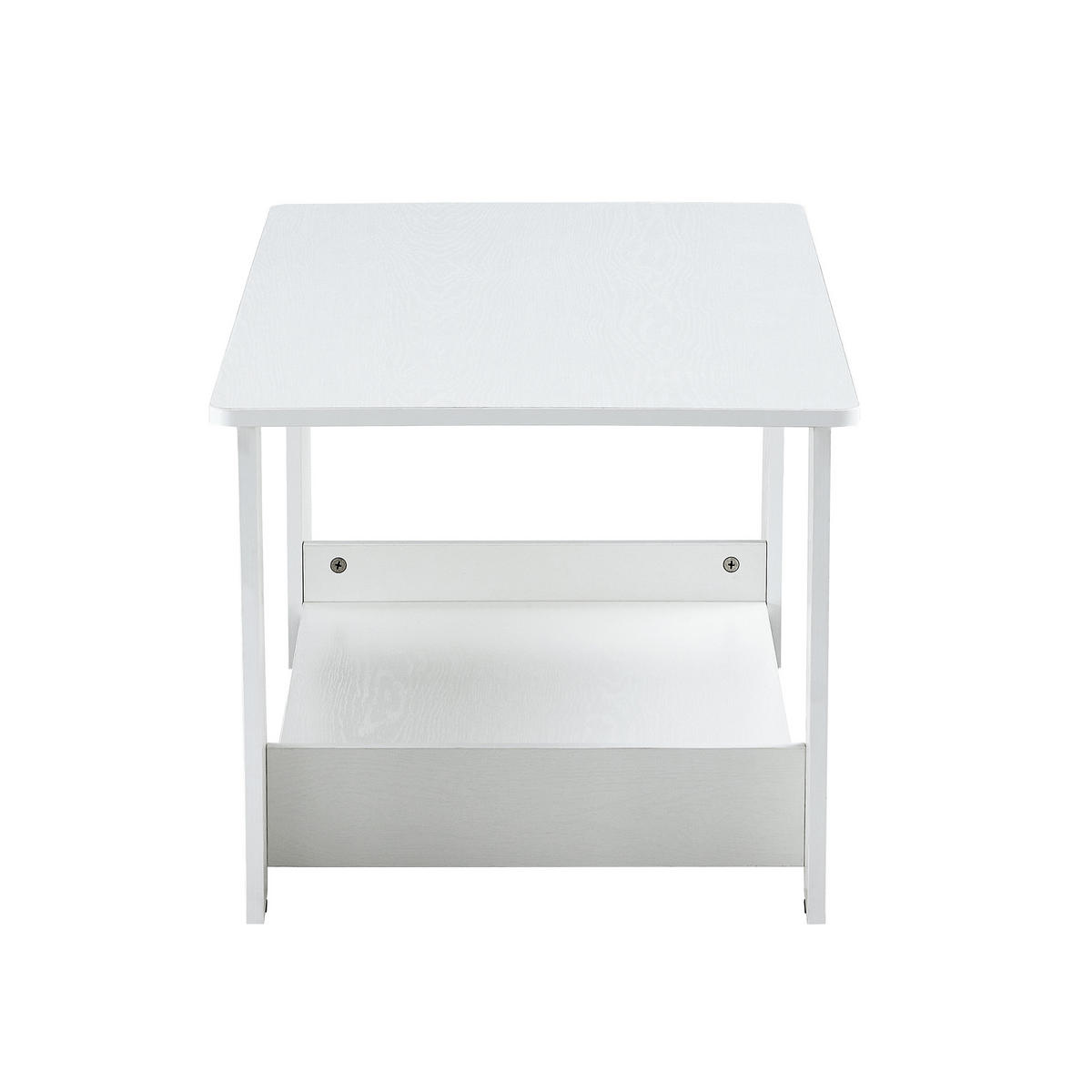 COUCHTISCH 90/50/42 cm Weiß mit Ablage aus MDF bis 100 kg belastbar - Weiß, Holzwerkstoff (90/50/42cm) - OKWISH