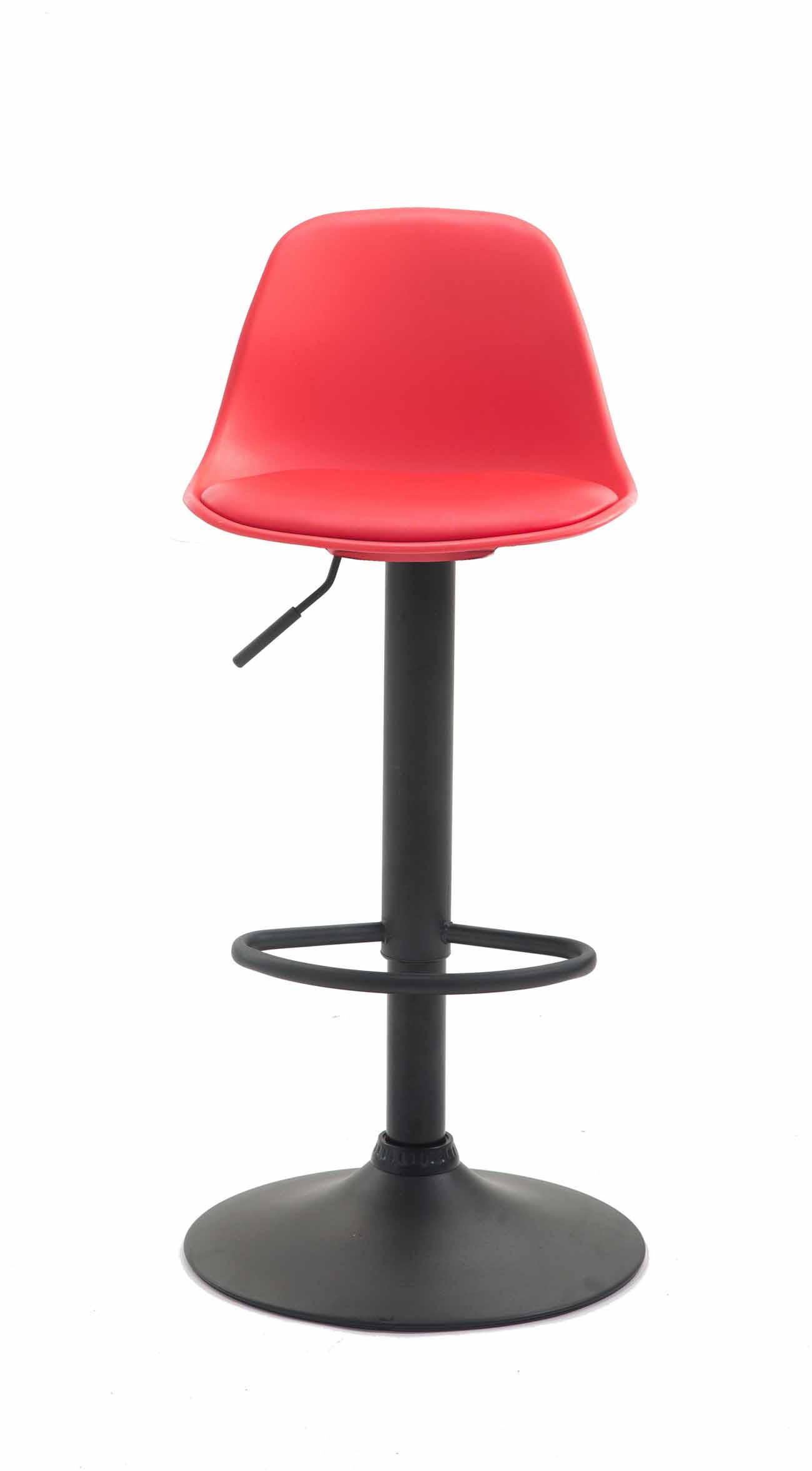 BARHOCKER Kunststoff rot - Rot/Schwarz, Kunststoff/Metall (39/82/43cm) - CLP