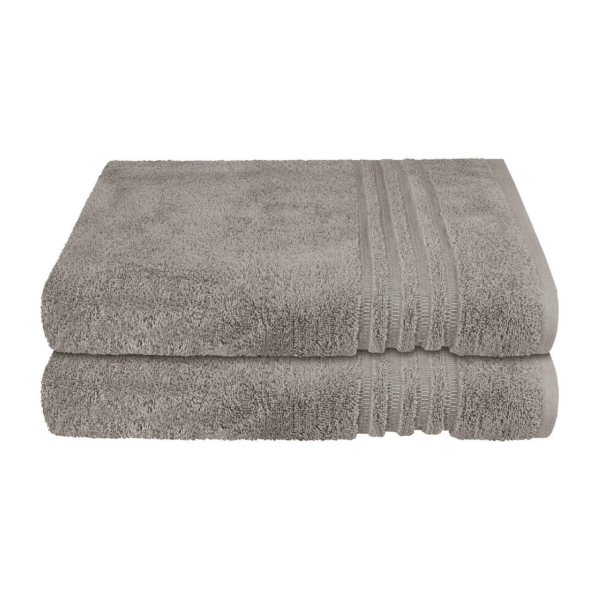 DUSCHTUCHSET Milano - 2-teilig - 70 x 140 cm - Hellgrau - Hellgrau, Textil (70/140cm) - SCHIESSER