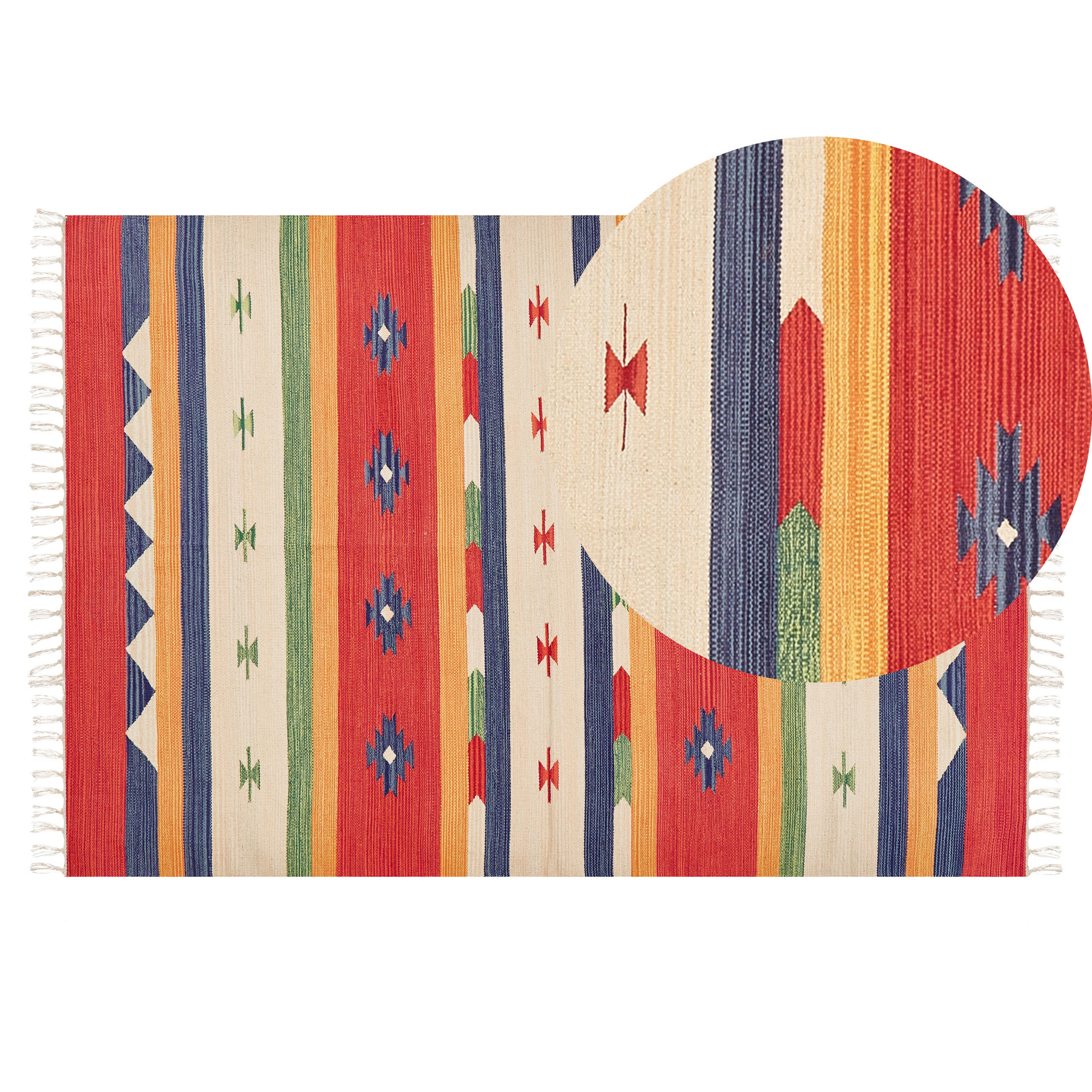 KELIM-TEPPICH Alapars 200/140 cm - Multicolor, Textil (140/200cm) - Beliani