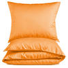 MAKO-SATIN-BETTWÄSCHE 155x220 Bettbezug einfarbig 100% Baumwolle - Uni Orange Curry - Currygelb, Textil (155/220cm) - Carpe Sonno