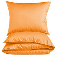 MAKO-SATIN-BETTWÄSCHE 155x220 Bettbezug einfarbig 100% Baumwolle - Uni Orange Curry - Currygelb, Textil (155/220cm) - Carpe Sonno