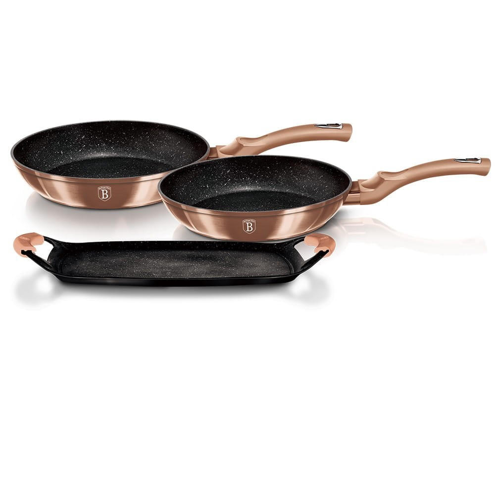 PFANNENSET Gold 50/30/20 cm BH1669 - Goldfarben, Metall - Berlinger Haus