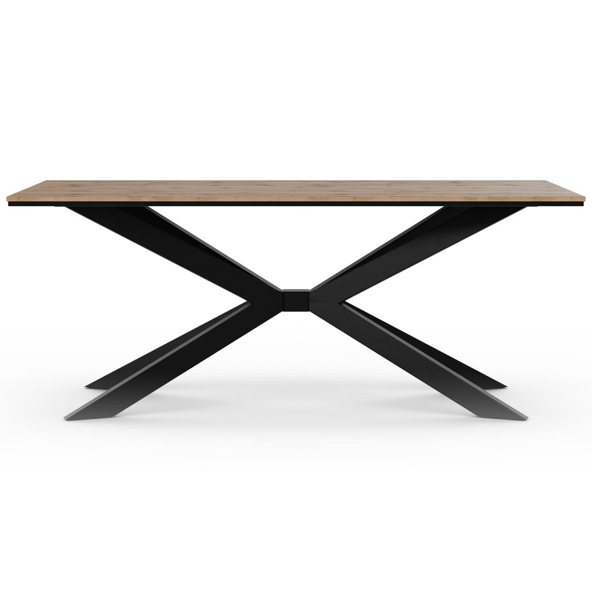 ESSTISCH Wotan Eiche Holzoptik 190x90 cm - Eiche Wotan/Schwarz, Holzwerkstoff (190/90/76.5cm) - PROSPERO