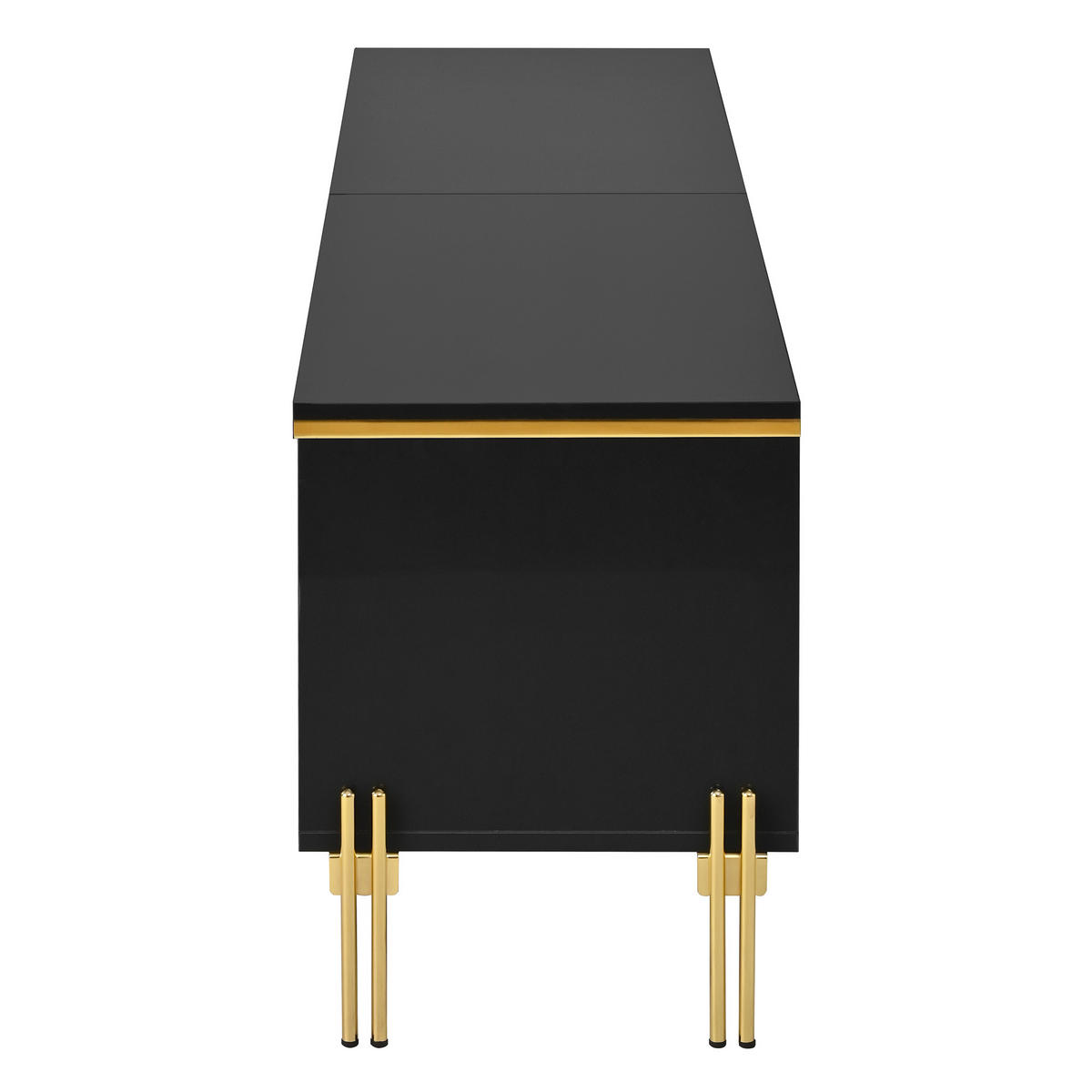 TV-SCHRANK Schwarz 170/38/50 cm mit vier Türen und Kabelmanagement - Schwarz, Karton (38/50/170cm) - PANGIVO