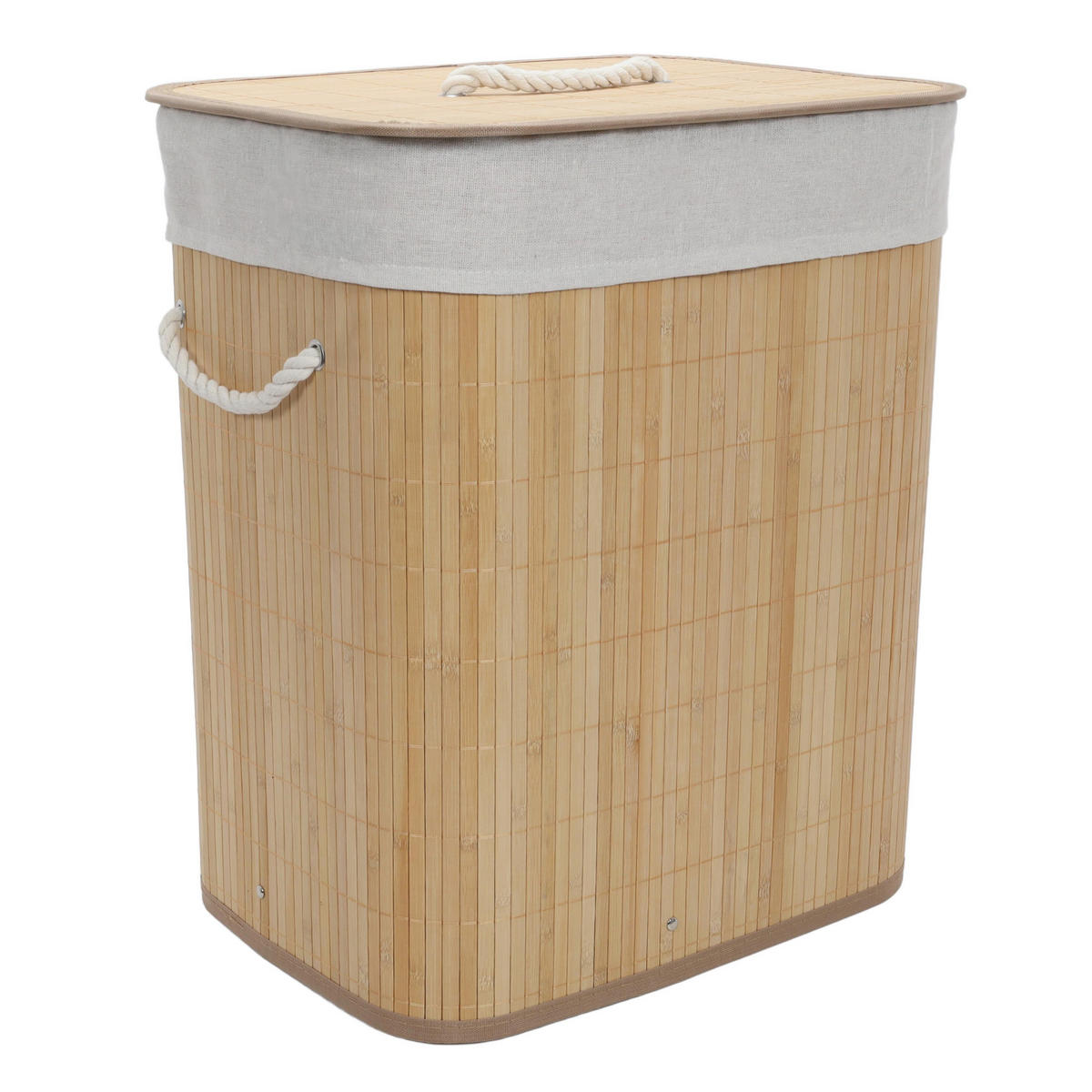 WÄSCHKORB Bambus Sana 60 l - Beige, Naturmaterialien (30/50/40cm) - NUXIO