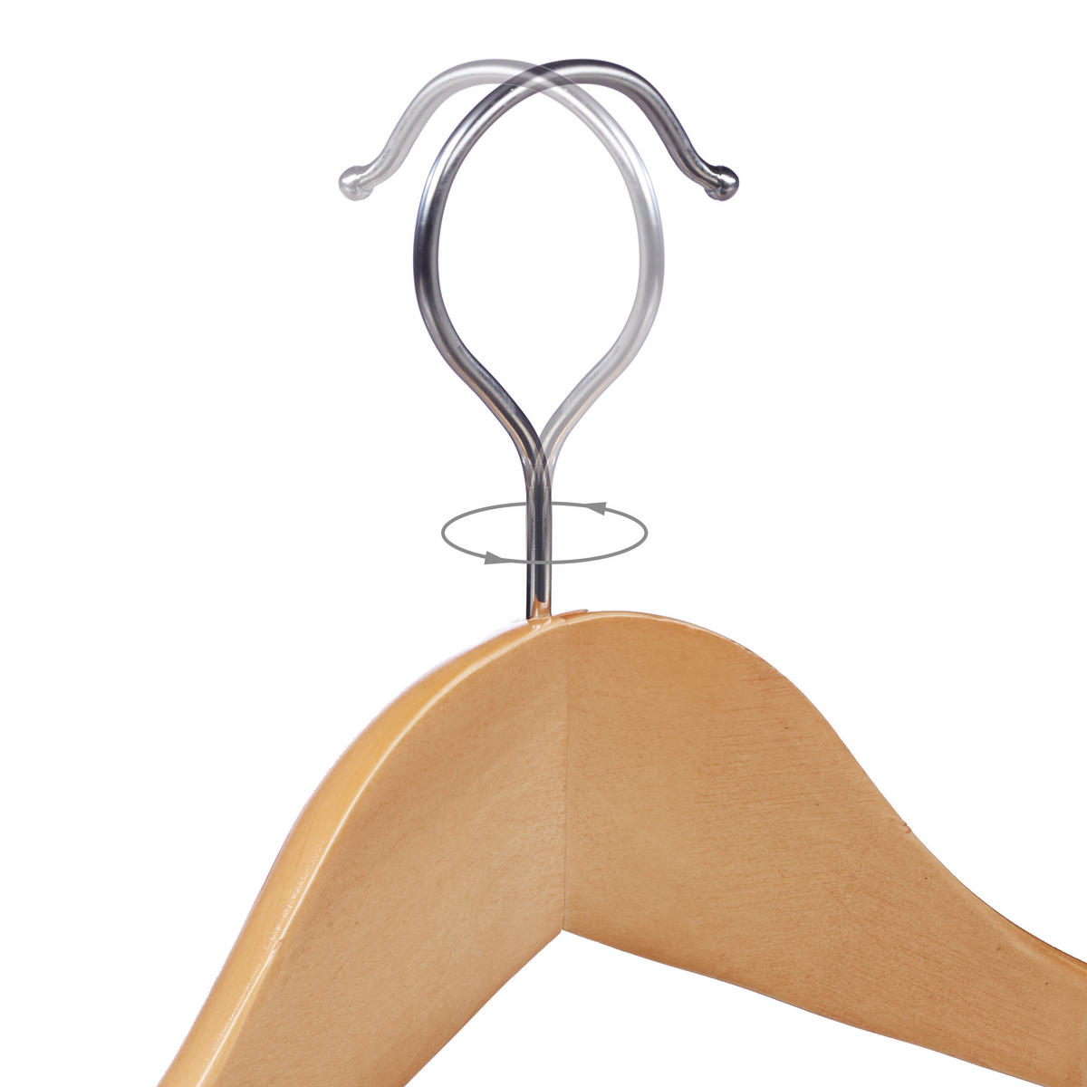 5XVEŠIAKY na oblek - svetlohnedá, kov/drevo (44.5/24/5.5cm) - Relaxdays