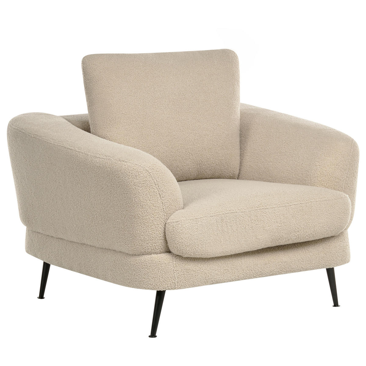 SADA POHOVEK 3-místná Bouclé Světle béžová Kjaer - černá/béžová, textil (155/100/100cm) - Beliani