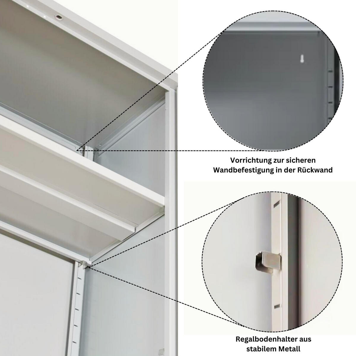 STAHLSCHRANK Bee mit 7 lackierten Fachböden 195x92x60 cm Korpusfarbe Lichtgrau Frontfarbe Anthrazit - Anthrazit, Metall (92/195/60cm)