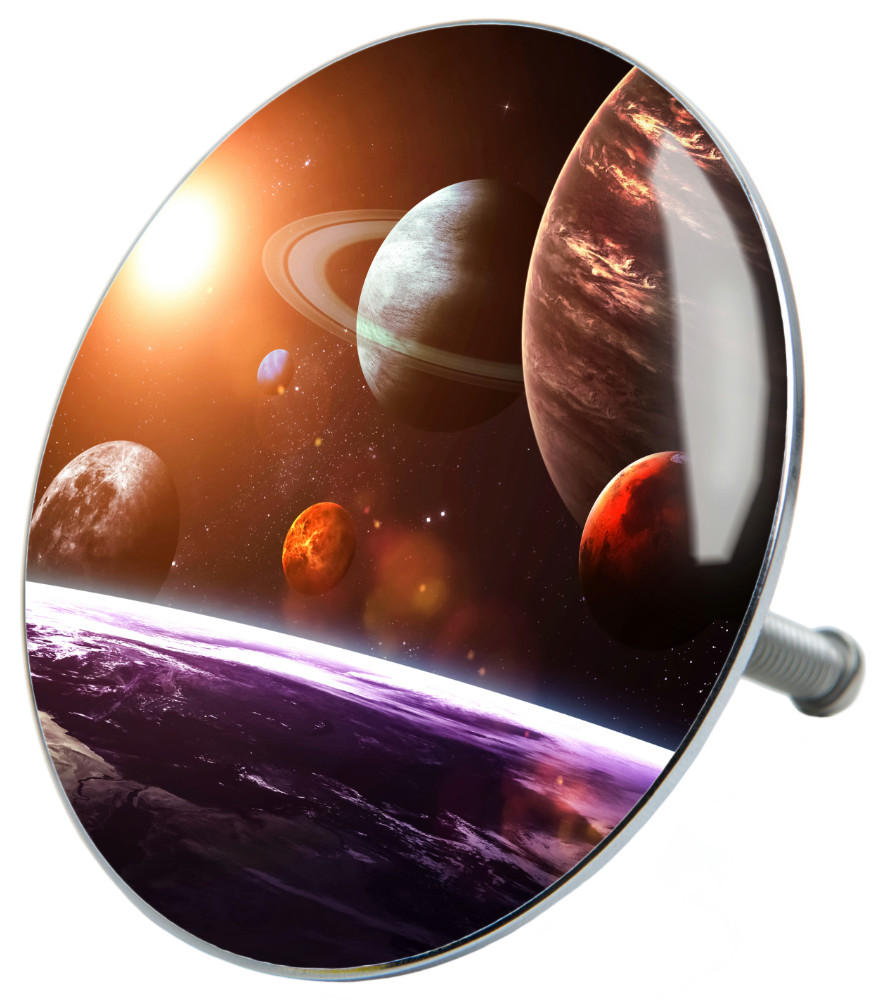 BADEWANNENSTÖPSEL Planeten - Schwarz, Metall (8/10/10cm) - Sanilo