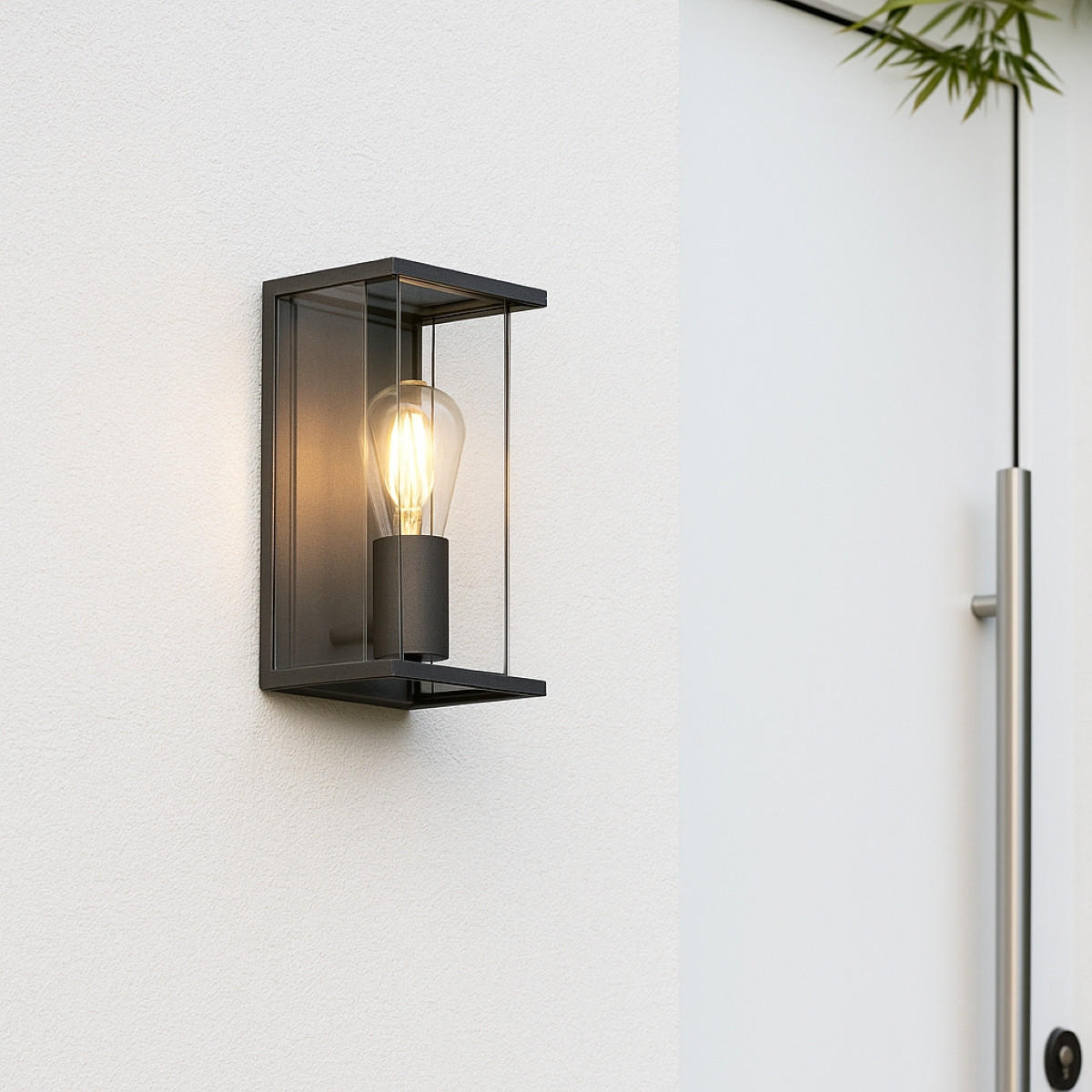 AUSSENWANDLEUCHTE Anthrazit Grau E27 Klarer Diffusor IP54 - Dunkelgrau/Anthrazit, Metall (12.5/26.5/14.5cm) - CGC Europe