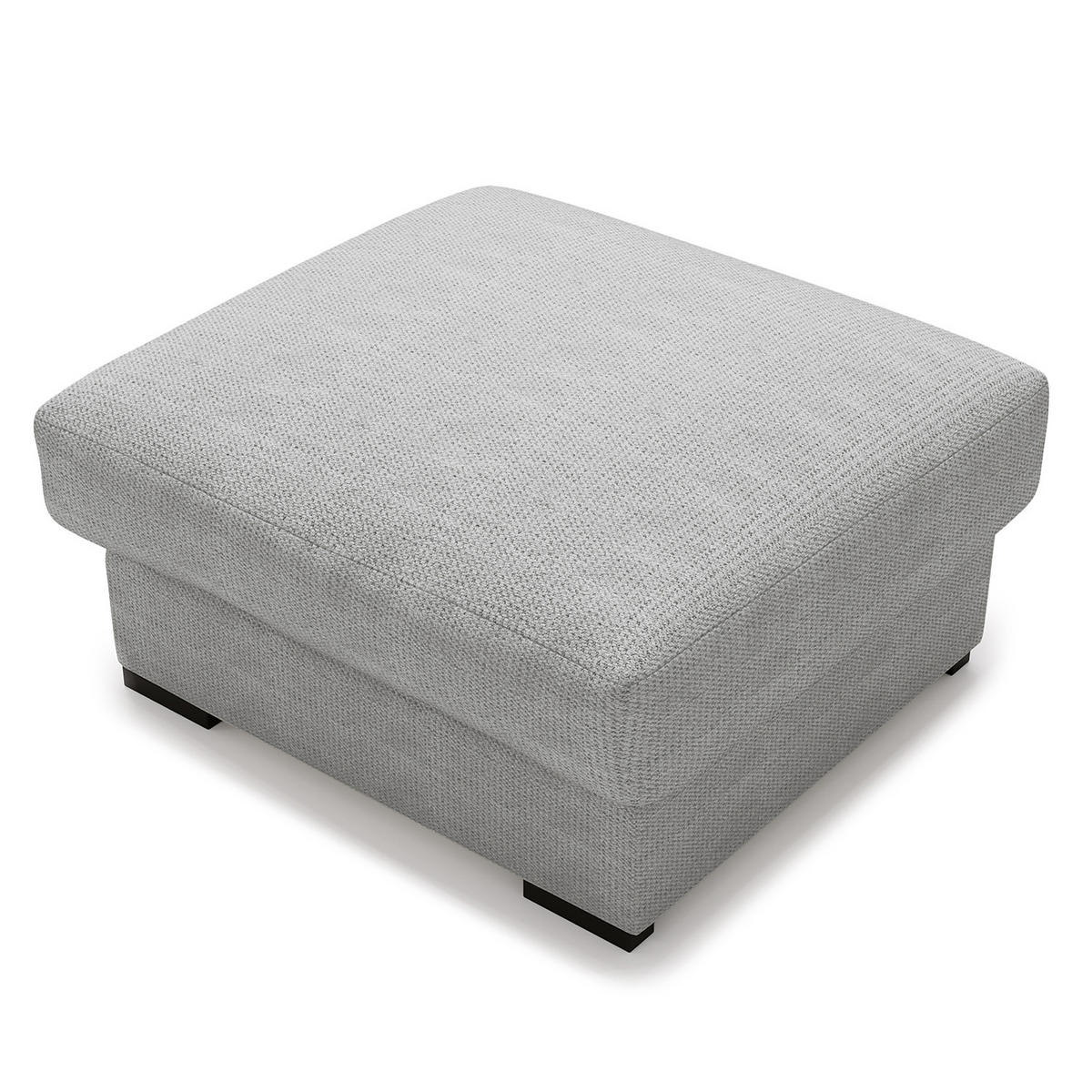 POLSTERHOCKER - Silberfarben/Schwarz, Kunststoff/Textil (92/42/92cm) - home24