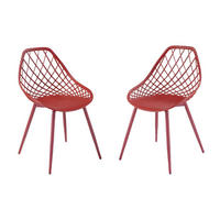 GARTENSTUHL - 54.5cm x 49cm - Polypropylen - terracotta - MALAGA - Braun, Metall (54.5/84/49cm) - Vente-Unique