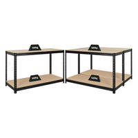 WERKBANK Strong Beast 4er-Set mit 4x 90x150x60 cm Fachlast 500 kg Schwarz - Schwarz, Metall (600/90/60cm) - PROREGAL