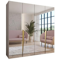 DREHTÜRENSCHRANK 202/200/52 4-türig - Beige/Goldfarben, Holz/Metall (200/202/52cm) - Abiks Möbel