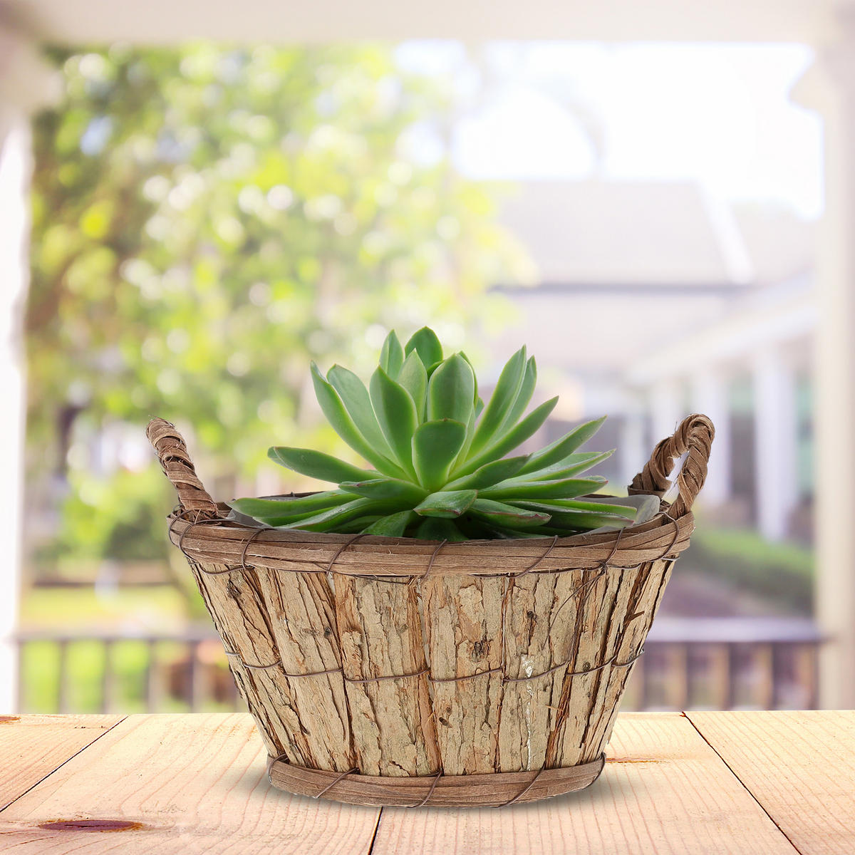 3XBLUMENTOPF - Braun, Holz/Kunststoff (29/19.5/28.5cm) - Relaxdays