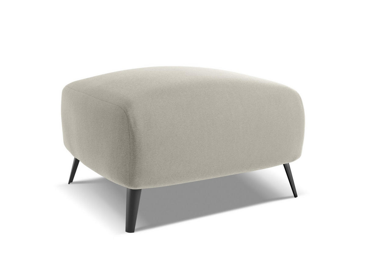 POUF Samt Stoff Creme - Perlmutt/Creme, Textil/Metall (65/44/65cm) - Makamii