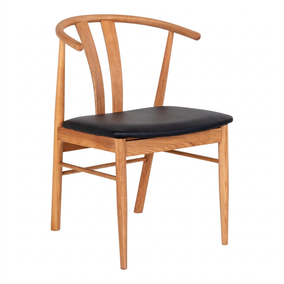MATSTOL Andre 54 x 60 x 77 cm – ek/svart - Ekfärgad/Svart, Trä/Textil (54/77/60cm) - ebuy24