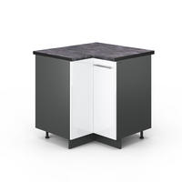 ECKUNTERSCHRANK Fame-Line Weiß Hochglanz 80.5 cm, AP Anthrazit - Weiß Hochglanz/Anthrazit, Holzwerkstoff (80.5/82/60cm) - Vicco