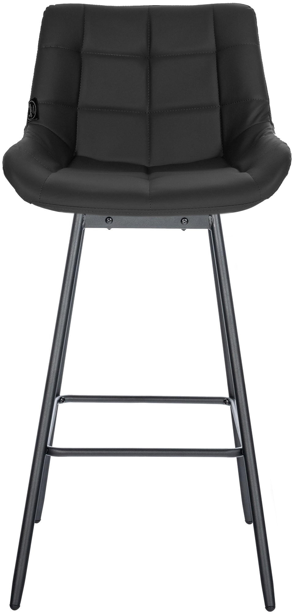 BARHOCKER 4er Set Visen Kunstleder Schwarz - Schwarz, Leder (49/105/56cm) - DELUKE