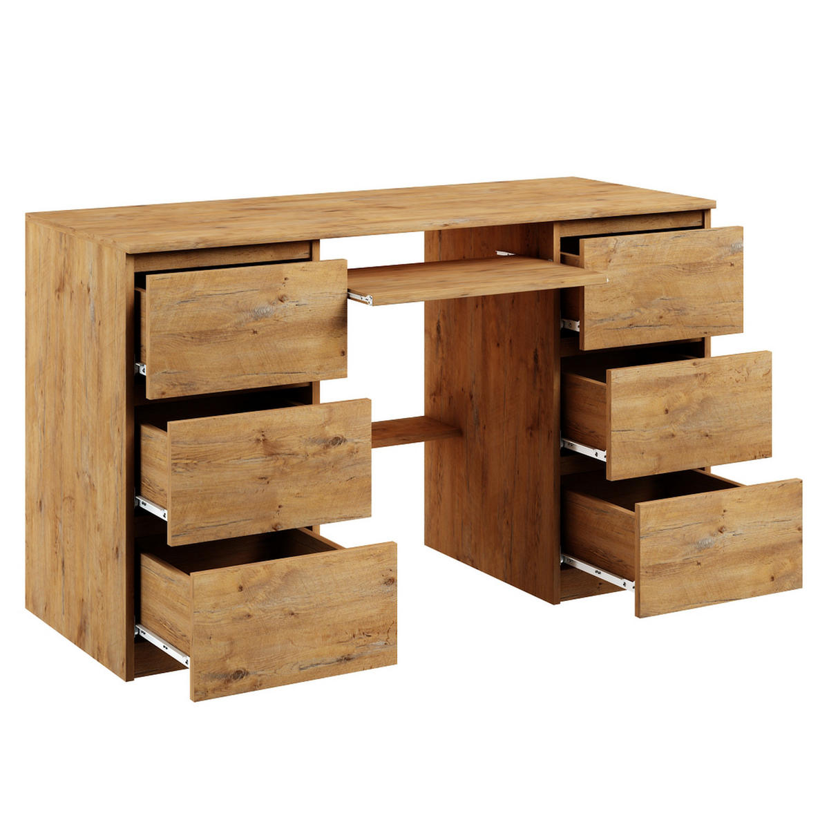 COMPUTERTISCH Bella B2 artisan - Eiche Artisan, Holzwerkstoff (50/127/76cm) - roe furniture