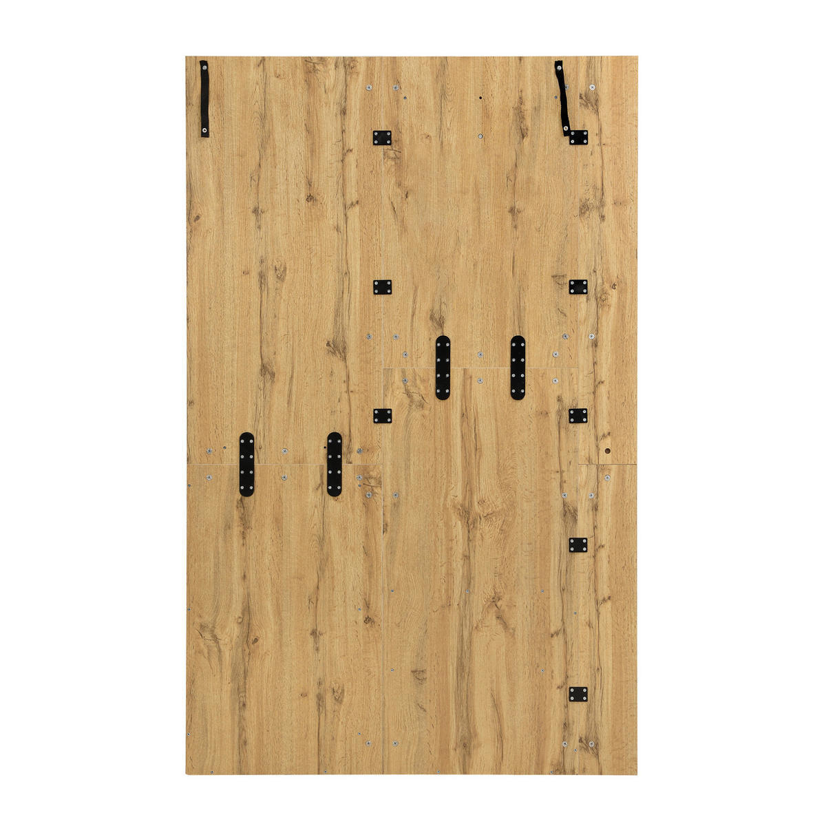 FLURGARDEROBE 115/37/185 cm aus MDF mit Spiegel und gepolsterter Sitzfläche Naturfarben mit Schwarz - Naturfarben, Holzwerkstoff (37/185/115cm) - Modenvie