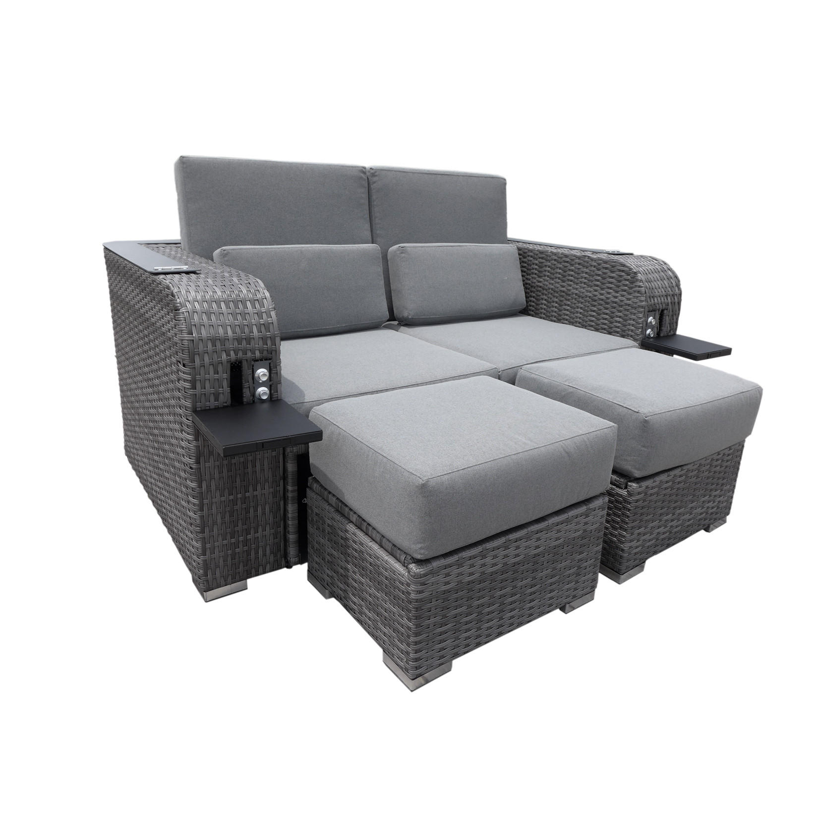 Home Deluxe Strandkorb Grau 160x69x189 cm