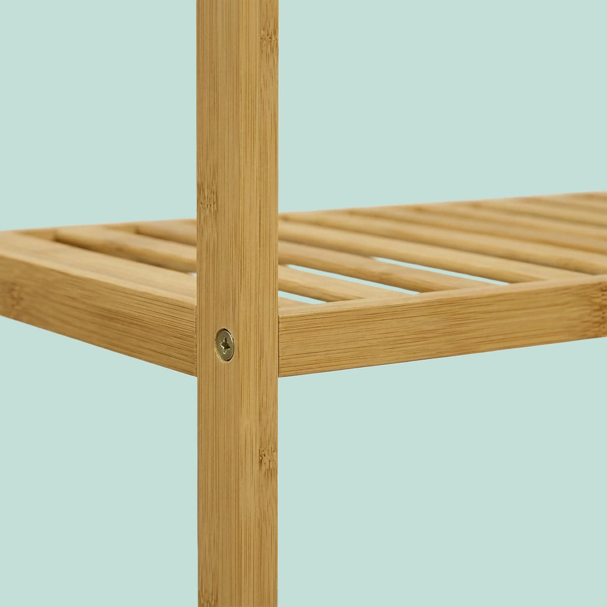 KLÄDSTÄLLNING Natur bambu 4 hyllplan 163x70x29 cm - Ljusbrun, Trä (70/163/29cm) - Relaxdays
