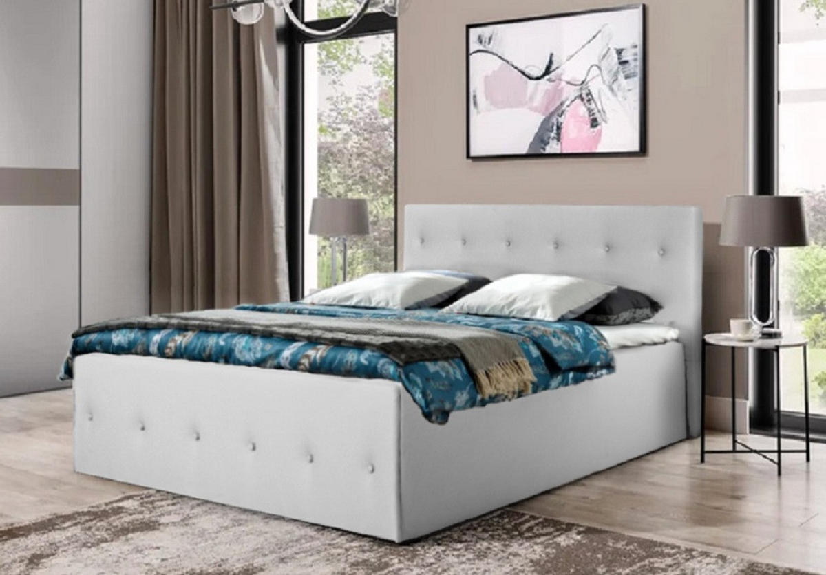 POLSTERBETT Atalanta Weiß 160 x 200 x 40 cm Ohne Matratze und Lattenrost - Weiß, Holz (160/200cm) - Halmon Schlafkomfort Betten 