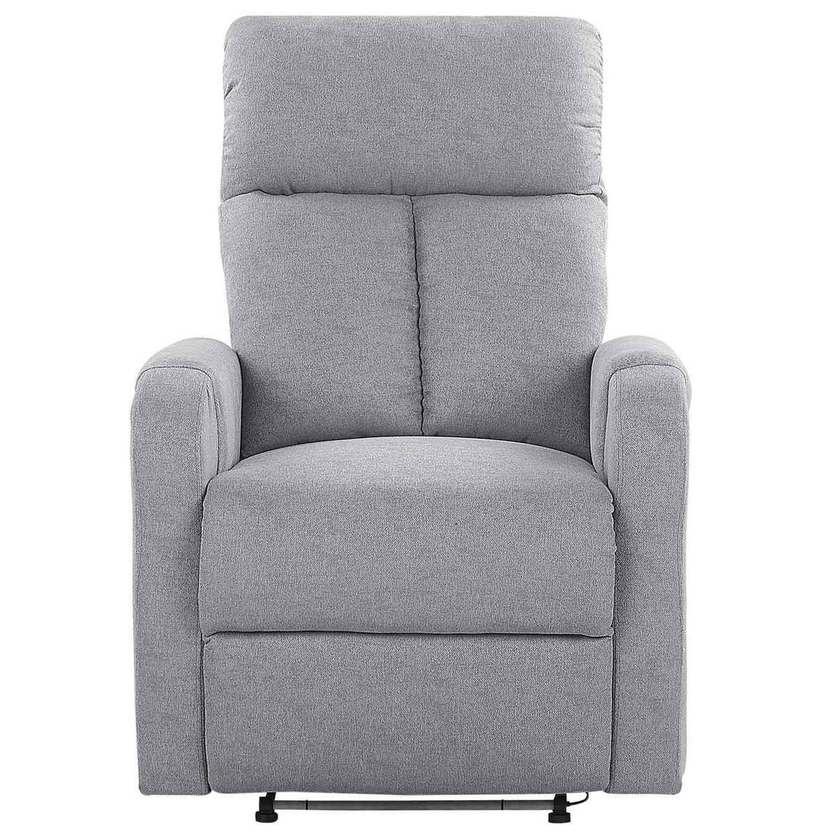 SESSEL Polsterbezug grau LED-Beleuchtung USB-Port verstellbar Somero - Schwarz/Grau, Textil (76/106/96cm) - Beliani