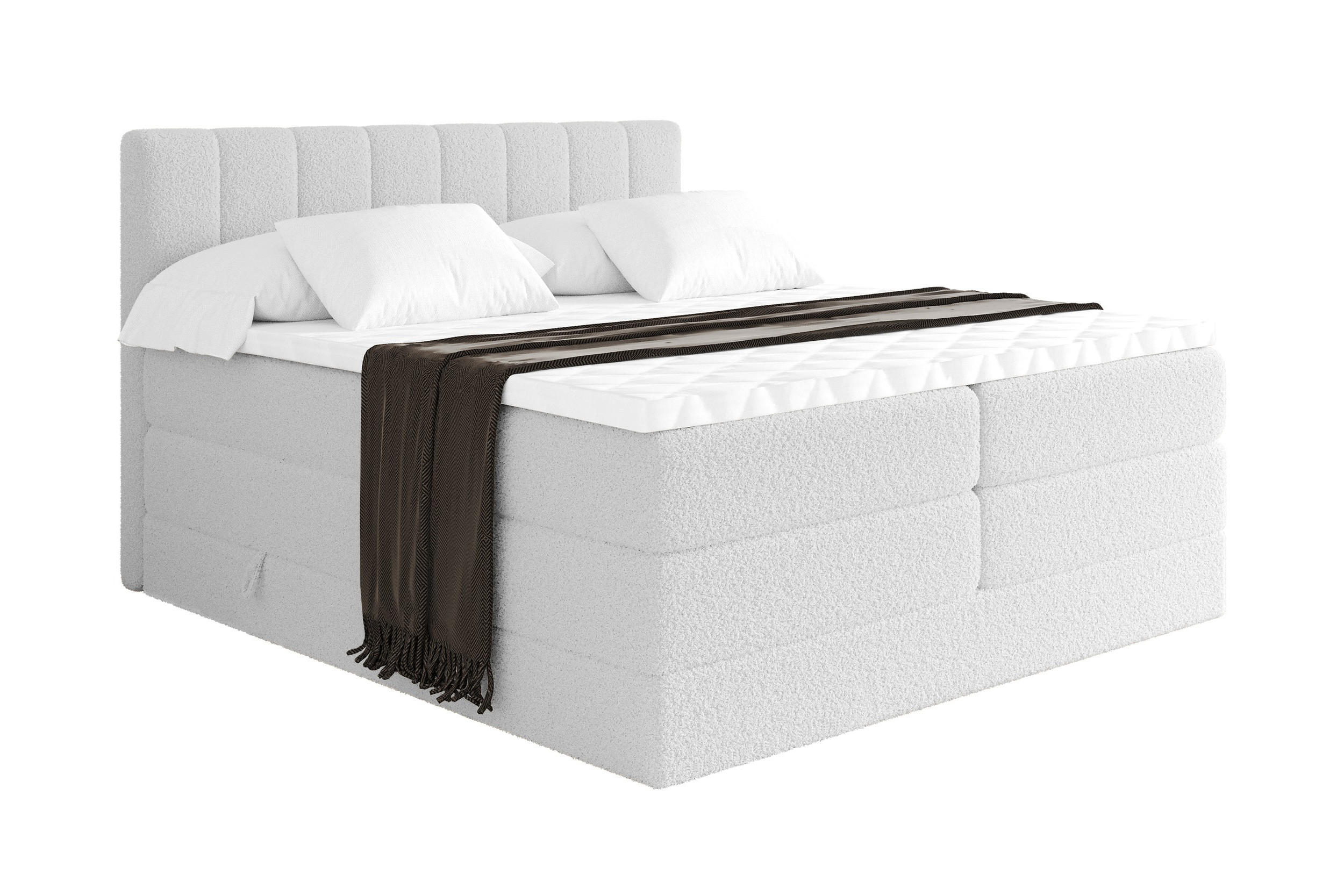Altdecor Boxspringbett Weiß 120x200 cm