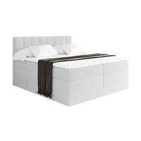 BOXSPRINGOVÁ POSTEL s matrací H3/H4 - OTTA KING - 180x200 cm Bílá - bílá, kompozitní dřevo (180/200cm) - ALTDECOR