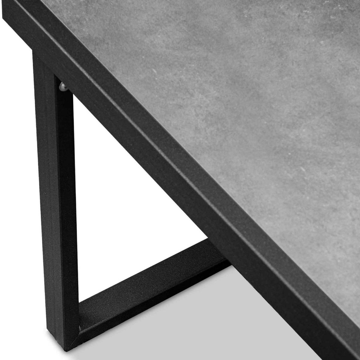 GARTENTISCH FRENA ,Schwarz - Schwarz, Keramik/Metall (65/118/45cm) - KONSIMO®