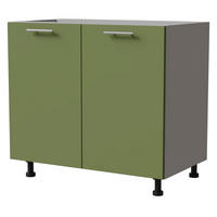 KÜCHENUNTERSCHRANK Brerra D11/90 Korpus grau / Front RAL 6025 farngrün Matt 90 / 50 / 82 cm - Grau/Grün, Holz/Holzwerkstoff (90/82/50cm) - Feldmann-Wohnen