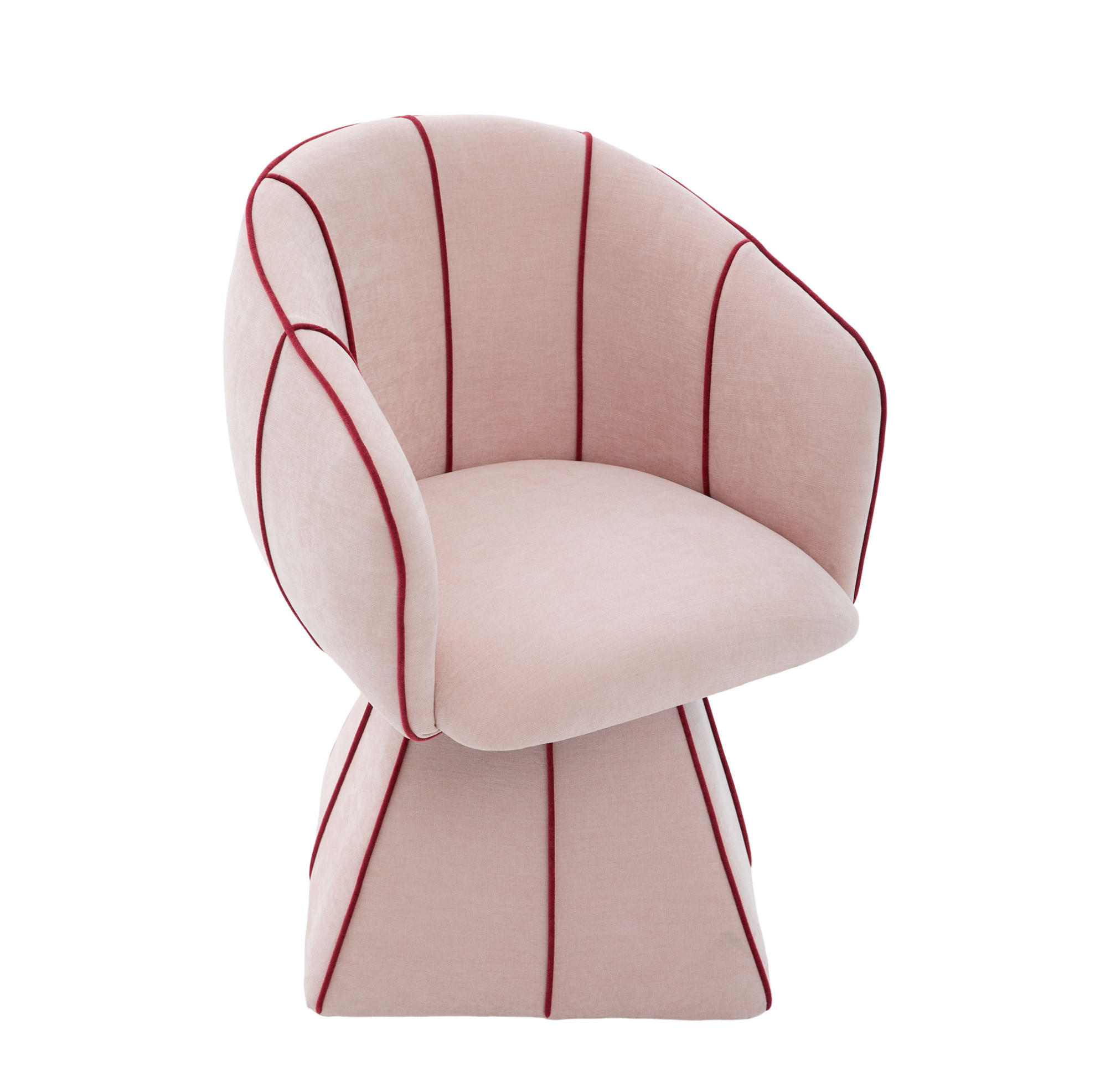 SESSEL 56/54/74,5 cm rosa aus Chenille mit 360°-Drehfunktion - Pink, Textil (54/74.5/56cm) - OKWISH