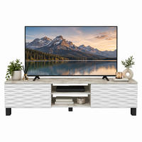 TV-ELEMENT Lukas weißer Marmor Weiß - Beige/Weiß, Holzwerkstoff (150/40.3/35cm) - Decorotika