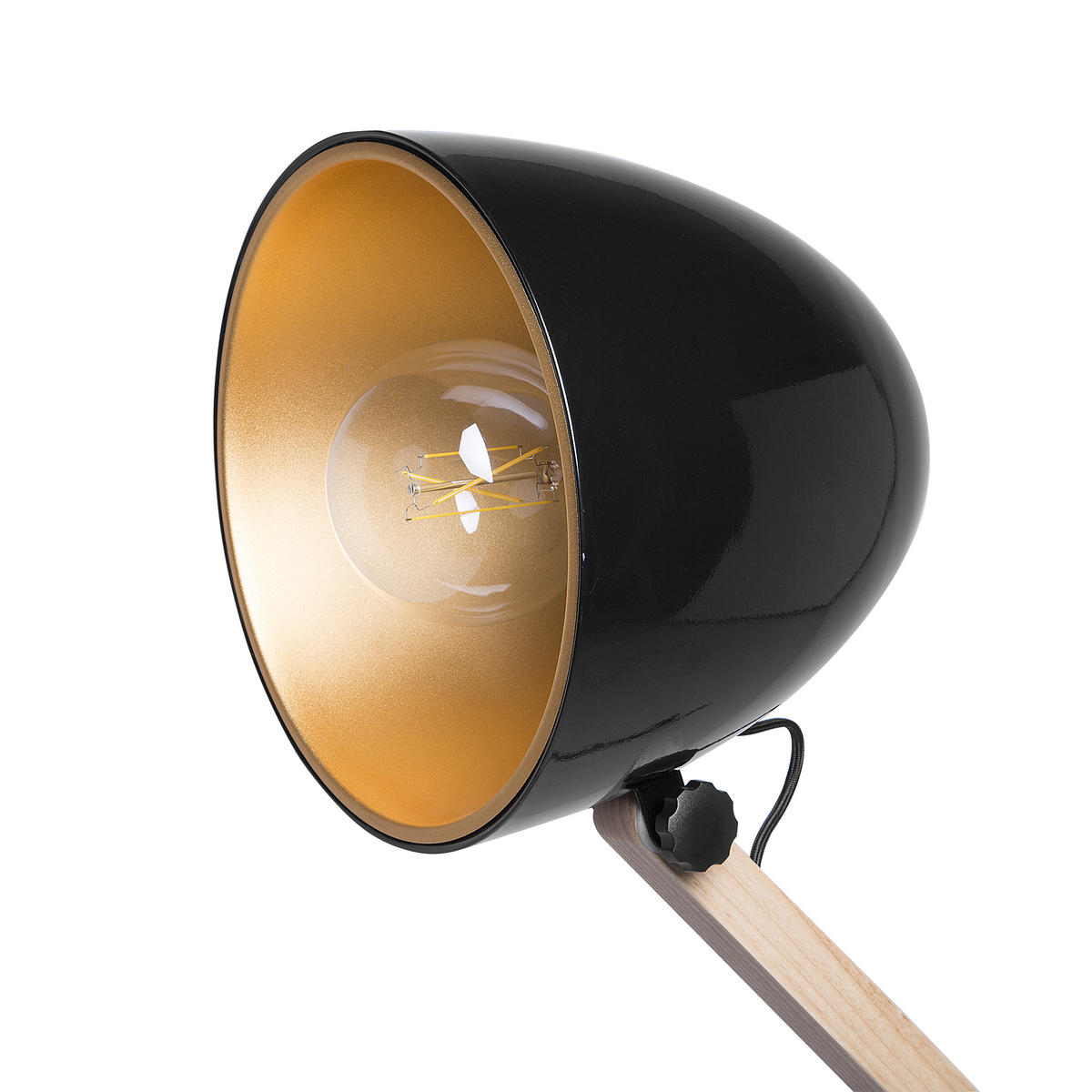 STEHLAMPE Hetton 35/35/175 cm - Schwarz, Holz (35/35/175cm) - Beliani
