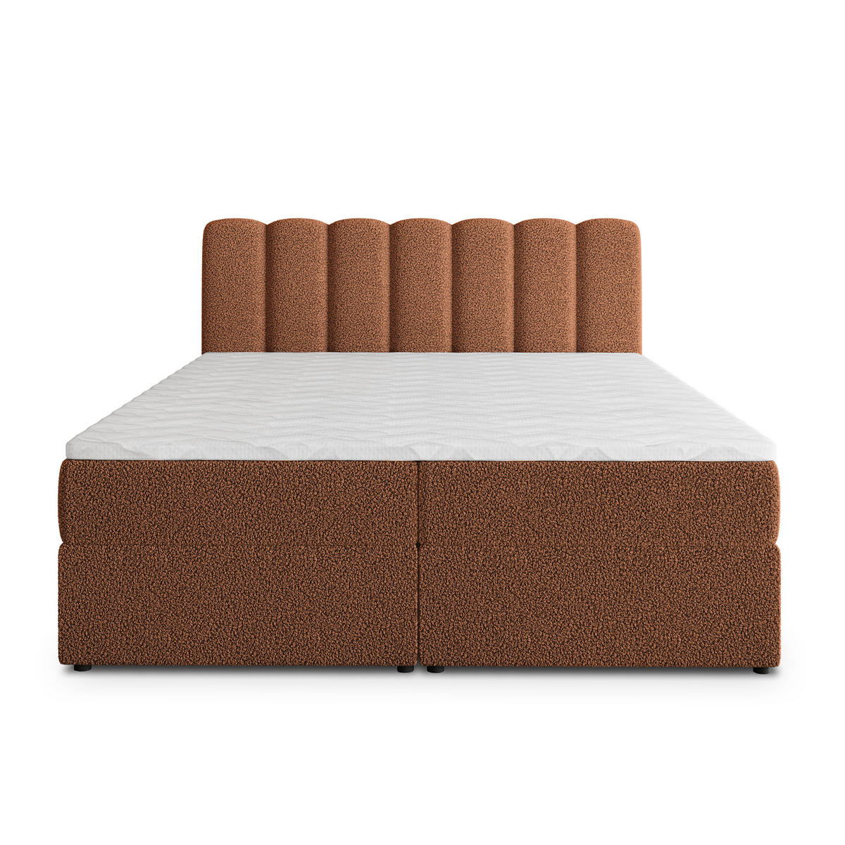 POSTEL BOXSPRING SOLIA 180x200 cm, s matrací a úložným prostorem, měděná - měděná, kompozitní dřevo/textil (180/200cm) - MASSENO