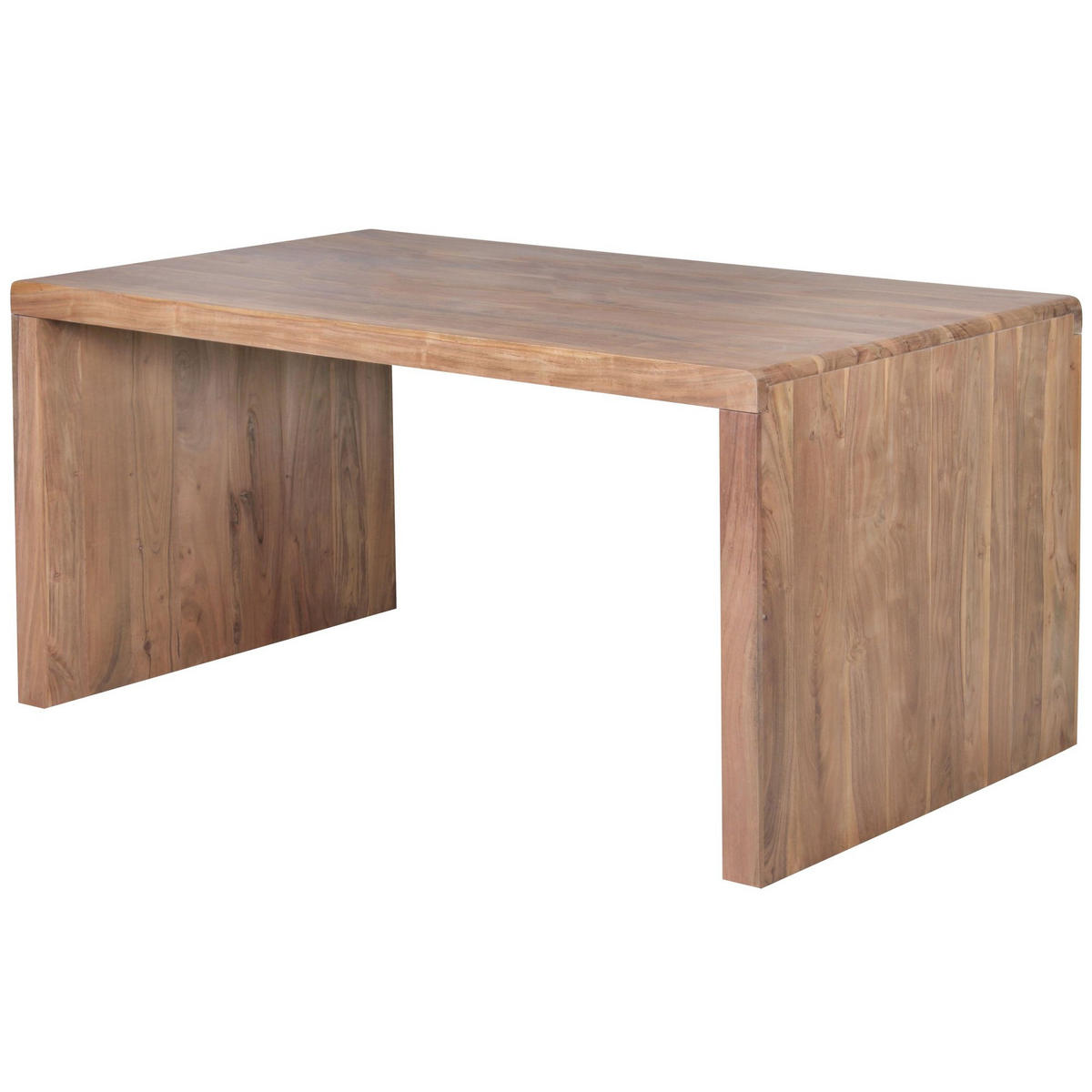 SCHREIBTISCH Massivholz Stauraum Abgerundete Ecken, Beige 160x80x76 cm - Beige, Holz (80/160/76cm) - KADIMA DESIGN