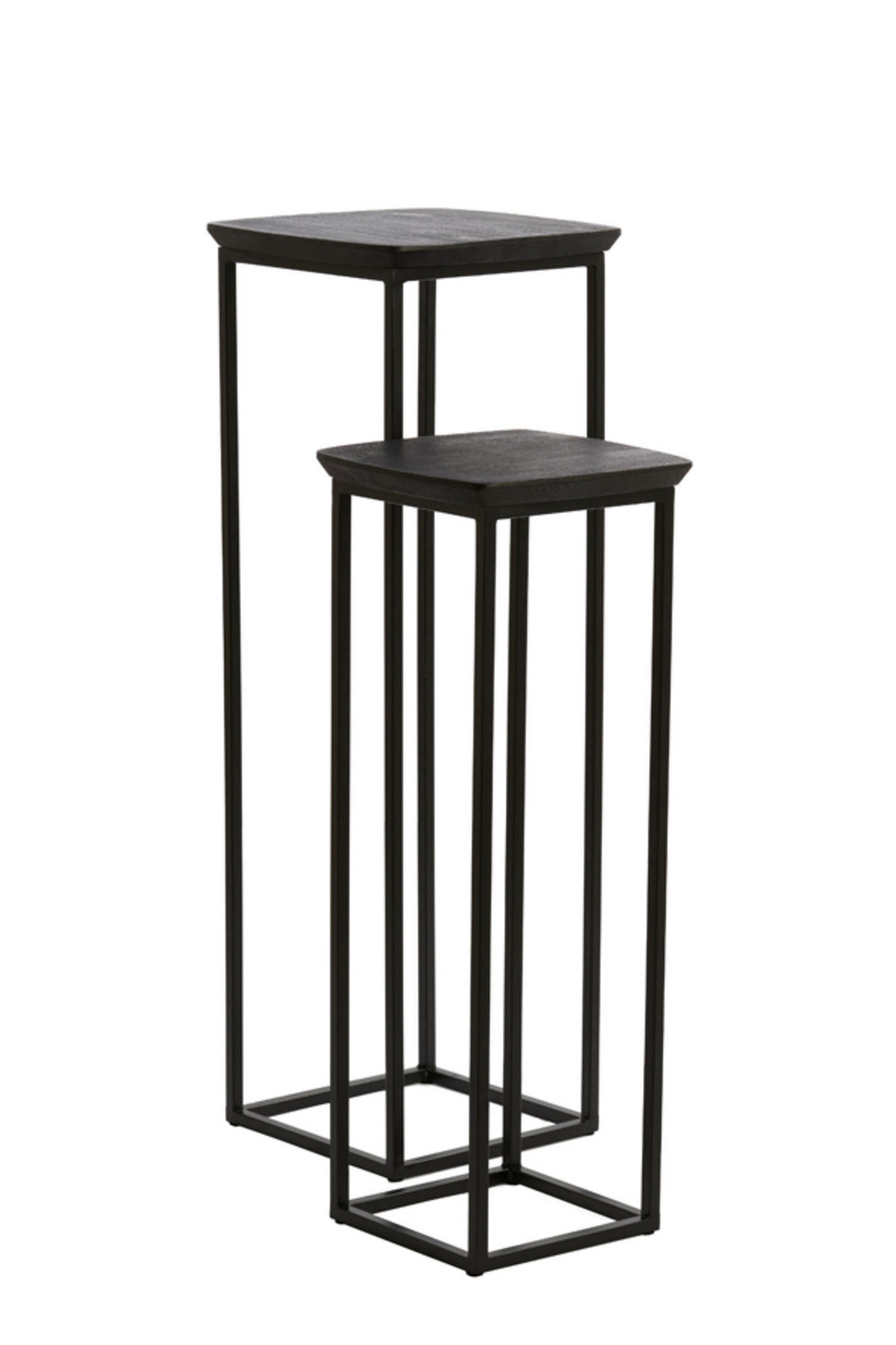SÄULE Quenza Schwarz 35/35/100 cm - Schwarz, Metall (35/35/100cm) - Light & Living