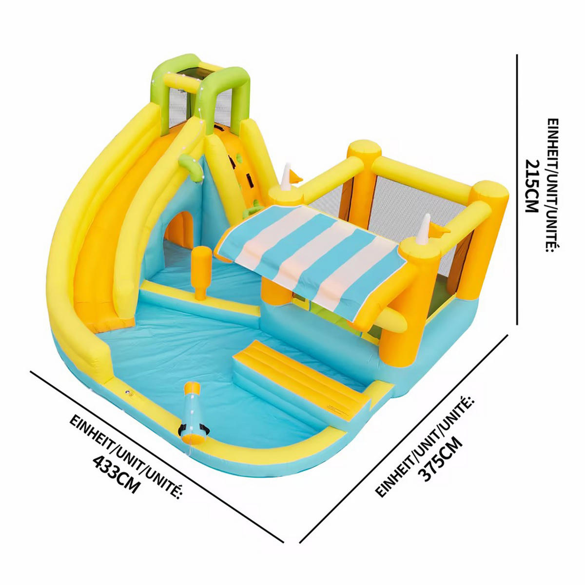 HÜPFBURG Wasserpark 433x375x165 cm - Multicolor, Textil (375/433/165cm) - LEBENLANG
