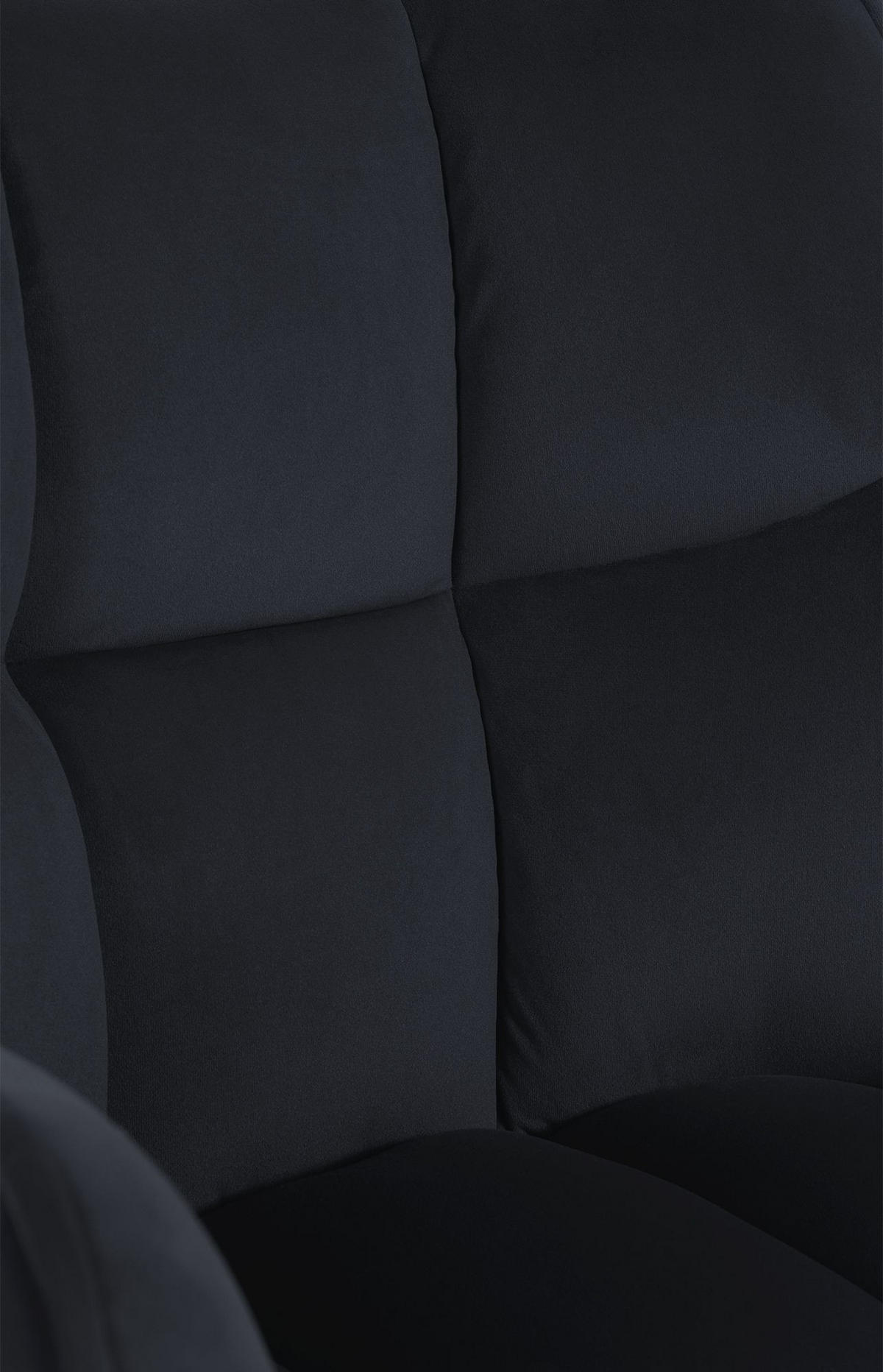 ARMLEHNENSTUHL Samt Schwarz - Edelstahlfarben/Schwarz, Textil/Metall (67/81/58cm) - CLP